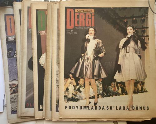 Cumhuriyet Dergi Pazar Eki 1988 / 97-98-99-101-102-103-105-106-107-109 (10 Adet)