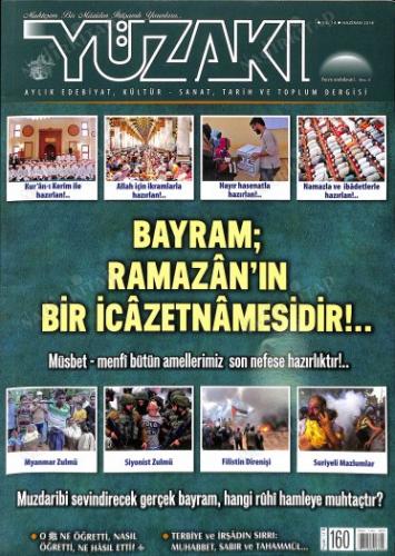Yüzakı Aylık Edebiyat Kültür Sanat Tarih ve Toplum Dergisi 2018 / 160