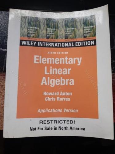 Elementary Linear Algebra Howard Anton