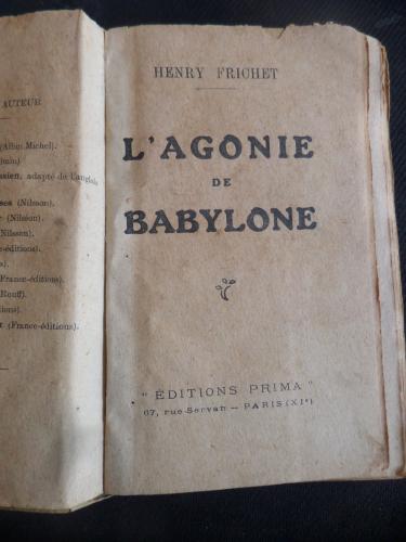 L'Agonie De Babylone Henry Frichet