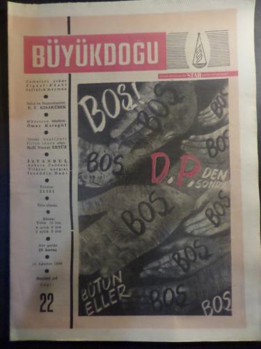 Büyük Doğu Dergisi 18 Ağustos 1950 / 22 - DP'de Sonra Boş Bütün Eller