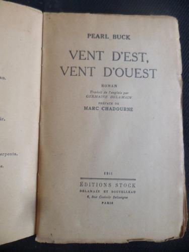 Vent D'est, Vent D'ouest Pearl Buck