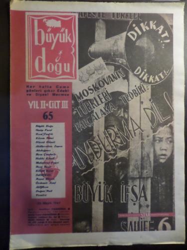 Büyük Doğu Mecmuası 30 Mayıs 1947 / 65 - Moskavanın Türkleri Parçalama Tedbiri