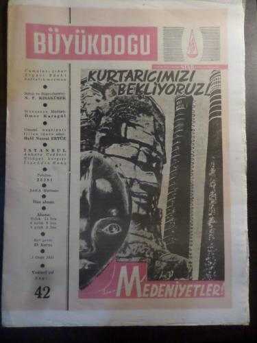Büyük Doğu Dergisi 5 Ocak 1951 / 42 - Kurtarıcımızı Bekliyoruz!