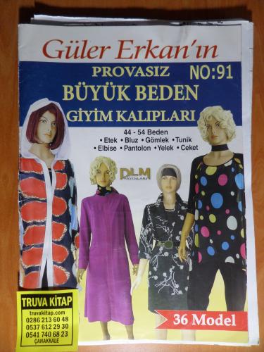 Güler Erkan No 91 - Provasız Büyük Beden Giyim Kalıpları Güler Erkan