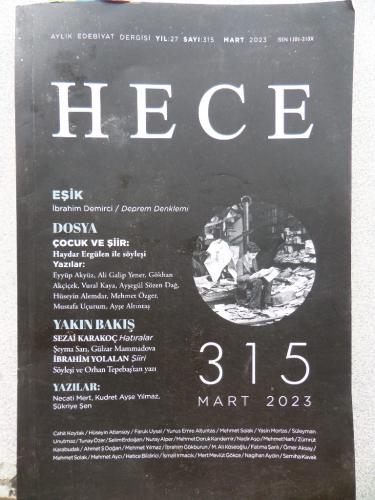 Hece Aylık Edebiyat Dergisi 2023 / 315