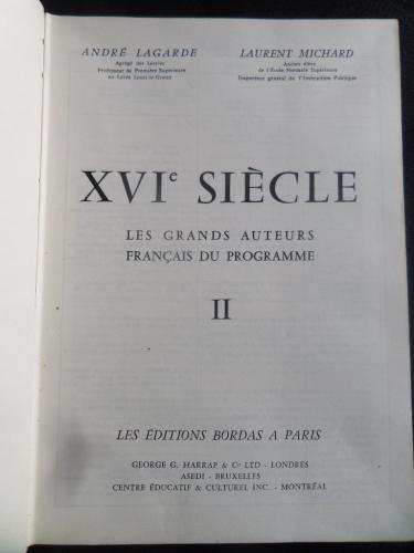 Collection Litteraire XVI. Siecle Collection Litteraire XVI. Siecle