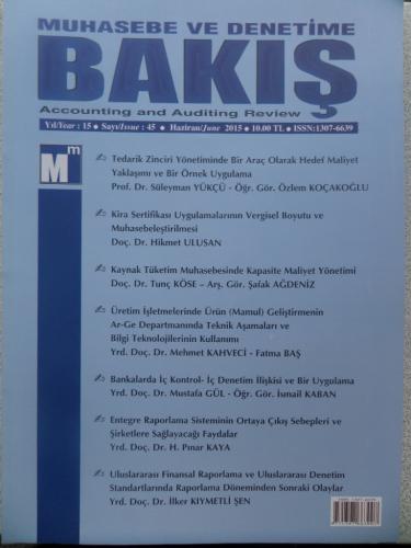 Muhasebe ve Denetime Bakış 2015 / 45