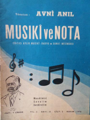 Musiki ve Nota Eğitici Aylık Musiki Mecmuası 1970 / 13