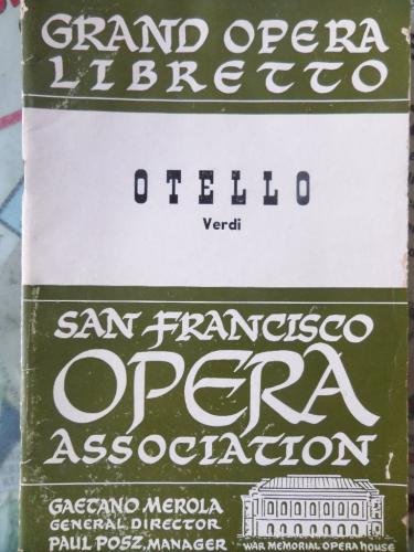 Grand Opera Libretto - Otello Verdi