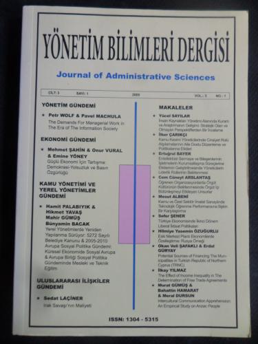 Yönetim Bilimleri Dergisi 2005 / 1