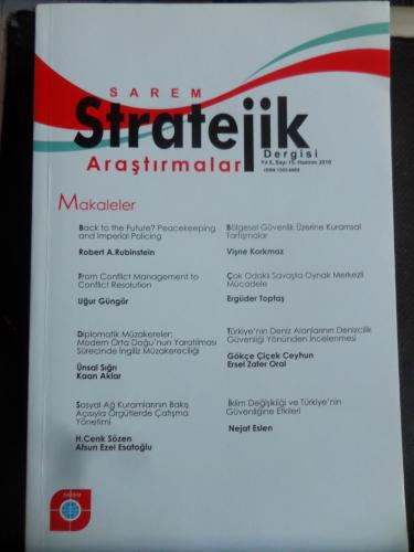 Stratejik Araştırmalar Dergisi 2010 / 15