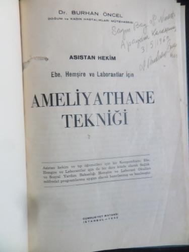 Ameliyathane Tekniği Burhan Öncel