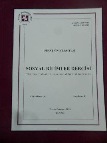 Sosyal Bilimler Dergisi 2016 / Sayı 1 - Cilt 26