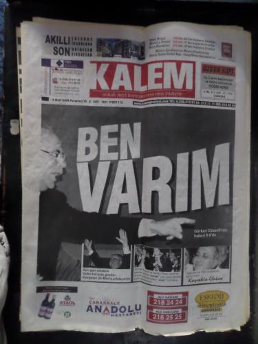 Kalem Gazetesi 9 Mart 2009 - Ben Varım Gürkan Düzenli'nin Haberi 8-9'd