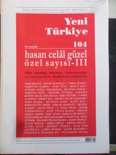 Yeni Türkiye 2018 / 104 - Hasan Celal Güzel Özel Sayısı - III