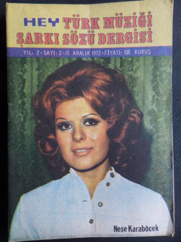 Hey Türk Müziği Şarkı Sözü Dergisi 1972 / 2-15