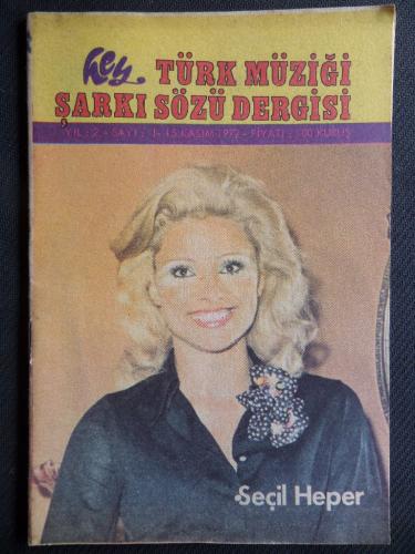 Hey Türk Müziği Şarkı Sözü Dergisi 1972 / 1-15