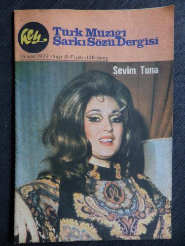 Hey Türk Müziği Şarkı Sözü Dergisi 1972 / 5