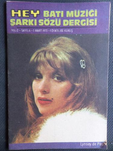 Hey Batı Müziği Şarkı Sözü Dergisi 1973 / 6