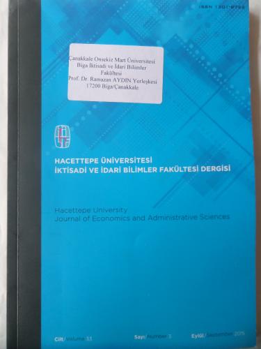 Hacettepe Üniversitesi İktisadi ve İdari Bilimler Fakültesi Dergisi 20