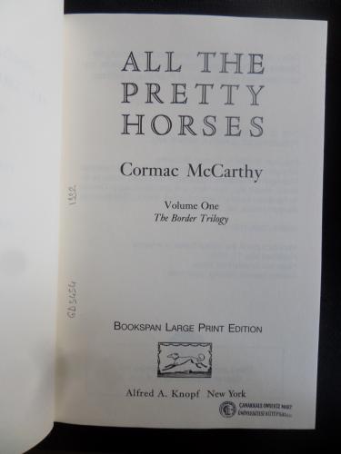 All the Pretty Horses Cormac McCarthy