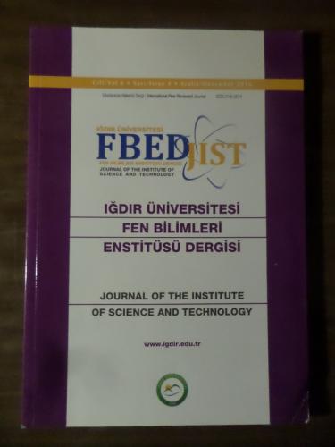 Iğdır Üniversitesi Fen Bilimleri Enstitüsü Dergisi 2016 / 4