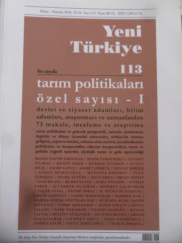 Yeni Türkiye 2020 / 113 - Tarım Politikaları Özel Sayı - I