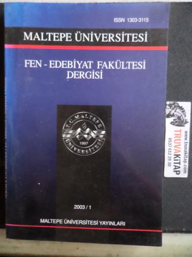 Fen - Edebiyat Fakültesi Dergisi 2003 / 1