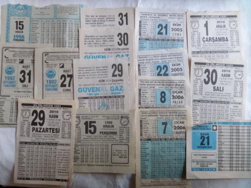 Eski Takvim Yaprakları (15 Adet)