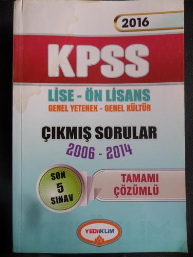 KPSS Lise - Önlisans Genel Yetenek Genel Kültür Çıkmış Sorular 2006-20