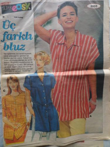 Burda Super Easy 3203 - Üç Farklı Bluz