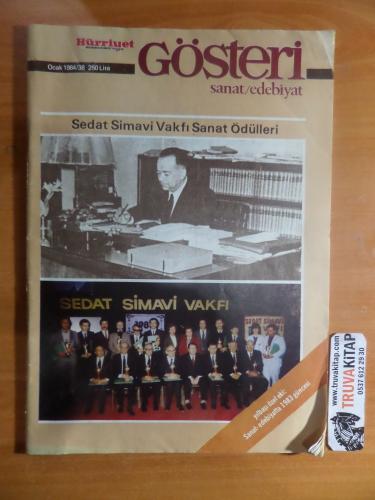 Gösteri Sanat Edebiyat Dergisi 1984 / 38 - Sedat Simavi Vakfı Sanat Ödülleri