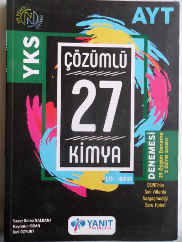 YKS - AYT Çözümlü 27 Kimya Çek - Kopar Denemesi (25 Özgün Deneme - 2 ÖSYM Sınavı)