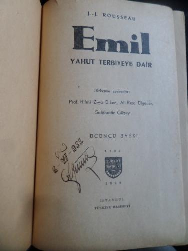 Emil Yahut Terbiyeye Dair Jean Jacques Rousseau