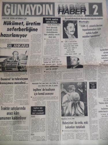 Günaydın Gazetesi 4 Mart 1974 - Hükümet Üretim Seferberliğine Hazırlanıyor