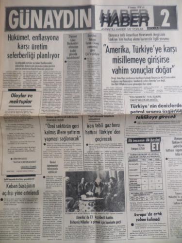 Günaydın Gazetesi 9 Temmuz 1974 - Hükümet Enflasyona Karşı Üretim Seferberliği Planlıyor