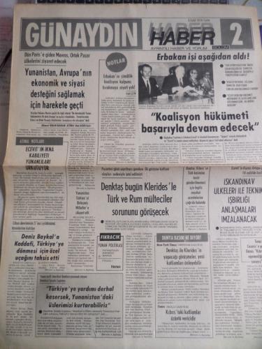 Günaydın Gazetesi 6 Eylül 1974 - Erbakan İşi Aşağıdan Aldı