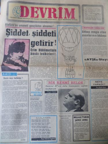 Devrim Gazetesi 27 Nisan 1971 - Şiddet Şiddeti Getirir