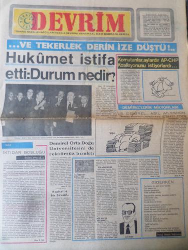 Devrim Gazetesi 17 Şubat 1970 - Hukümet İstifa Etti: Durum Nedir?