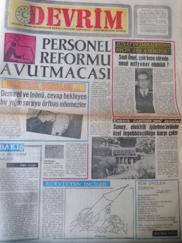 Devrim Gazetesi 28 Nisan 1970 - Personel Reformu Avutmacası
