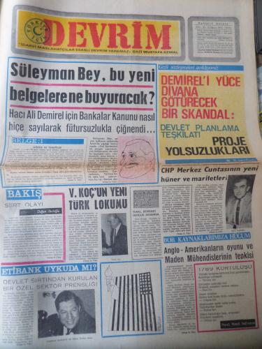 Devrim Gazetesi 12 Mayıs 1970 - Süleyman Bey Bu Yeni Belgelere Ne Buyu