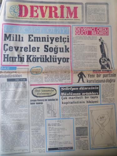 Devrim Gazetesi 3 Kasım 1970 - Milli Emniyetçi Çevreler Soğuk Harbi Körüklüyor