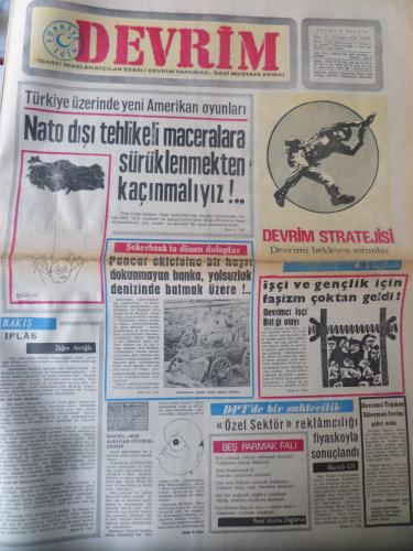 Devrim Gazetesi 17 Kasım 1970 - Nato Dışı Tehlikeli Maceralara Sürükle