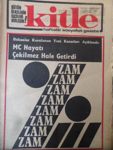 Kitle Gazetesi 12 Eylül 1977 - MC Hayatı Çekilmez Hale Getirdi