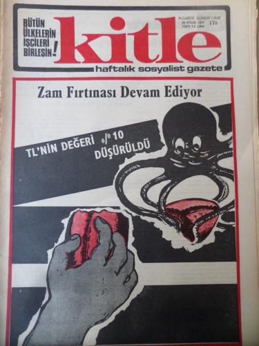 Kitle Gazetesi 26 Eylül 1977 - Zam Fırtınası Devam Ediyor TL'nin Değeri %10 Düşürüldü