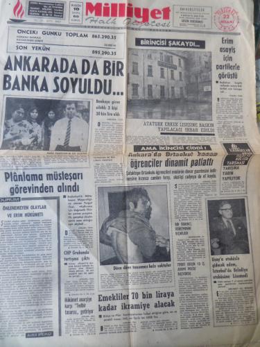 Milliyet Gazetesi 22 Nisan 1971 - Ankarada da Bir Banka Soyuldu
