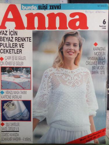 Anna Burda Elişi Zevki 1990 / 6 (Paftalı)