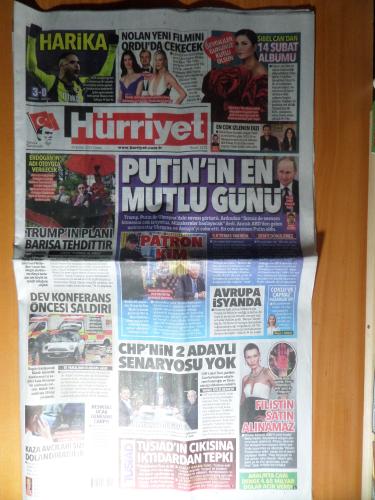Hürriyet Gazetesi 14 Şubat 2025 - Putin'in En Mutlu Günü (2 Adet Eki İle)