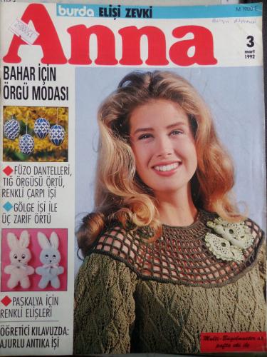 Anna Burda Elişi Zevki 1992 / 3 (Paftalı)